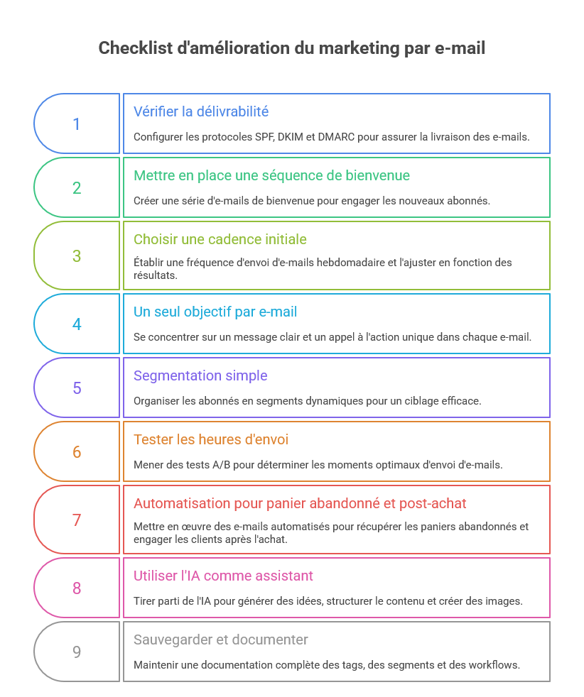 Checklist d'amélioration du marketing par e-mail